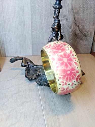 Vintage Armband UdSSR Blumen Messing Kunststoff - Bild 6 von 9