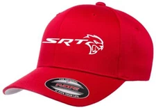 SRT Hellcat Charger Challenger Cat Logo Side View Design Flexfit Hat Cap