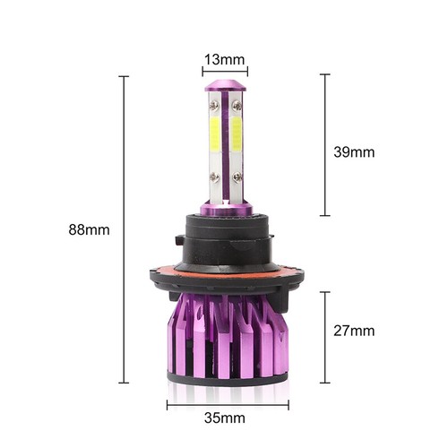 2x 9008/H13 LED Headlight Kit High Low Beam Headlight Fog Bulbs Kit 6000K White - Picture 6 of 11