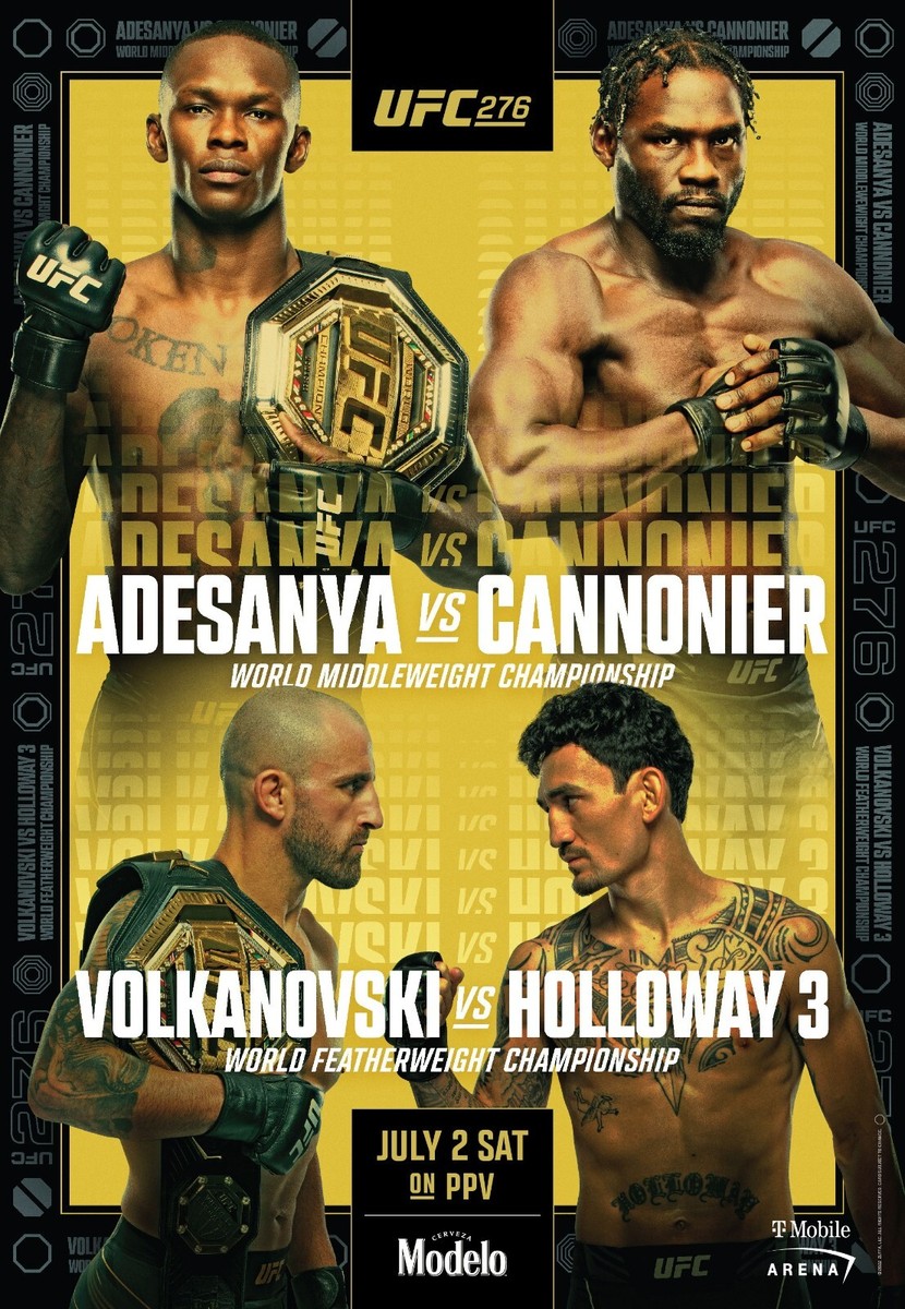 UFC 276 Fight Poster | Adesanya vs Cannonier | Volkanovski vs