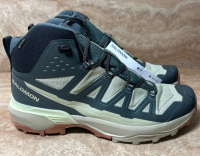 Size 10 Salomon X Ultra 360 Edge Mid GTX Hiking Shoes Green Boots Gore-Tex