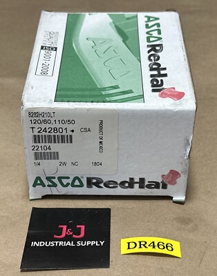 NEW ASCO Redhat 8262H210LT Solenoid Valve 110/120v 1/4  Pipe + FAST SHIPPED  