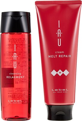 LebeL IAU Cleansing  Relaxment Shampoo 200ml & Cream Melt Repair Treatment