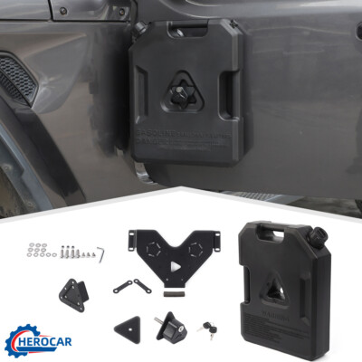 DOOR MOUNT 2 GAL FUEL TANK CAN BACKUP SPARE FOR JEEP WRANGLER GLADIATOR JK JL JT