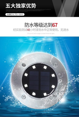 Decoration Solar Landscape LEDs Outdoor Ground Disk Lights 4-in-1 Pack - Picture 7 of 24
