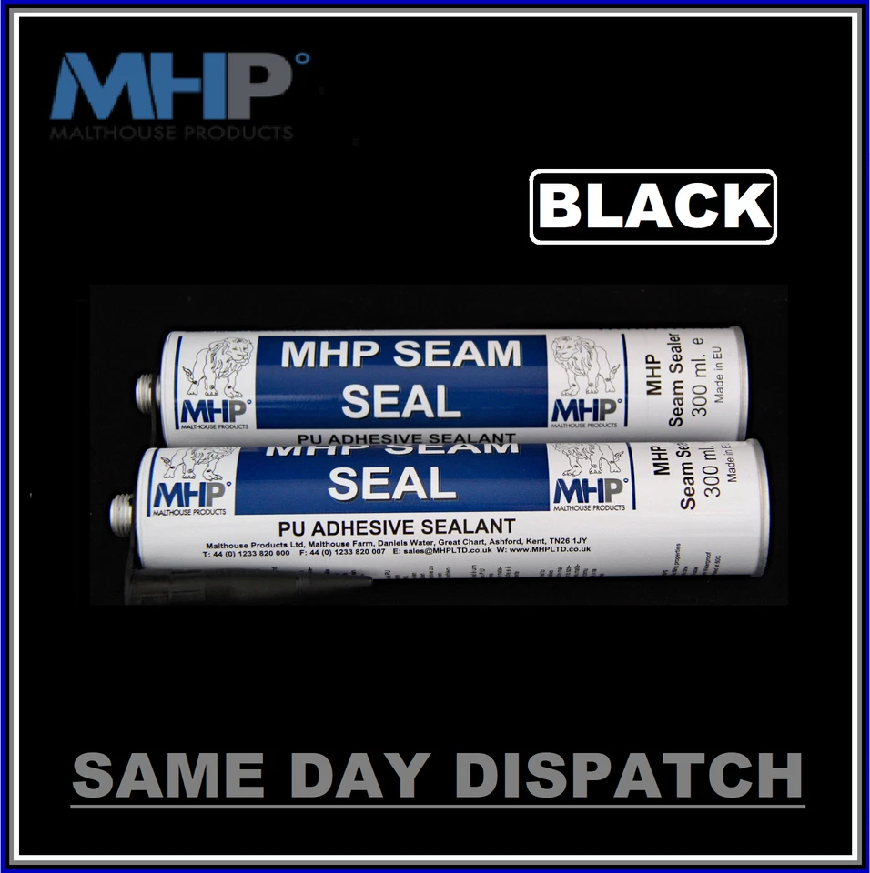 3 x MHP PU Adhesive Seam Sealer - BLACK - 300ml | U-POL / Tiger Seal Equivalent