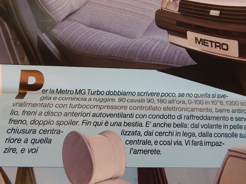 DEPLIANT ORIGINALE AUSTIN ROVER MG METRO TURBO E NORMALI BROCHURE PROSPEKT - Immagine 3 di 4