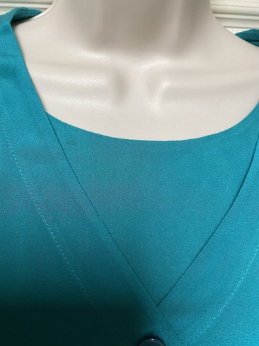 Talbots Silk Dress Jacket Set 12p Teal Blue Maxi Slowfashion Grannycore - Picture 6 of 19