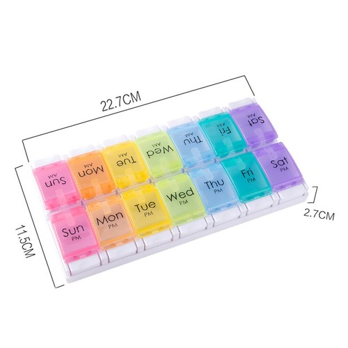 7 Day Weekly AM/PM Tablet Pill Box Organizer Storage Dispenser Medicine Case - Picture 8 of 20