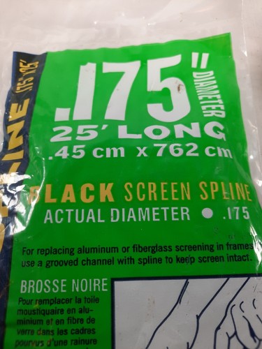 Lot of 2 New York Wire .175" X 25' Black Screen Spline For Window Door - Picture 4 of 6