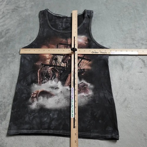 The Mountain Tank Top Men's Small Black Graphic Kraken Sleeveless Tie Dye! - Picture 5 of 7