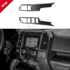 Para Ford F150 2015-2020 Consola central de fibra de carbono Panel de tablero Cubierta Marco Borde