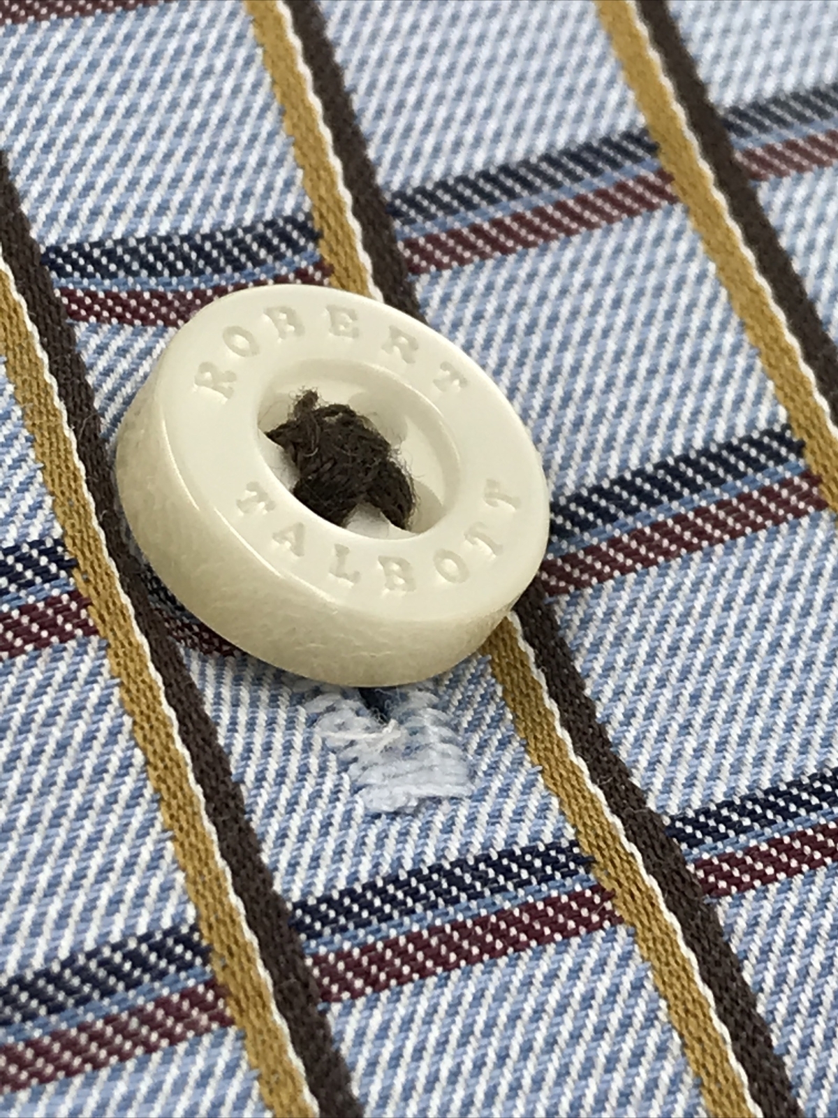 Robert Talbott Button Up Blue Windowpane Long Sle… - image 3