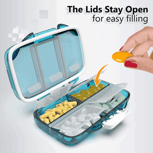 Travel Pill Organizer Moisture Proof Pill Box Daily Medicine 7 Compartments - Picture 7 of 7