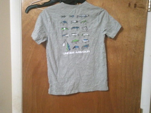Pre-Owned Youth/Teens Under Armour Fishing-Lures Tshirt-Size L-Gray - Picture 9 of 12