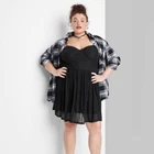 NEW! Sleeveless Lace Fit & Flare Mini Skater Babydoll Dress, Black - Wild Fable