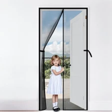 Magnetic Screen Door 30'' x 80'', Upgraded Polyester Scratch-Proof, Mesh Net ...