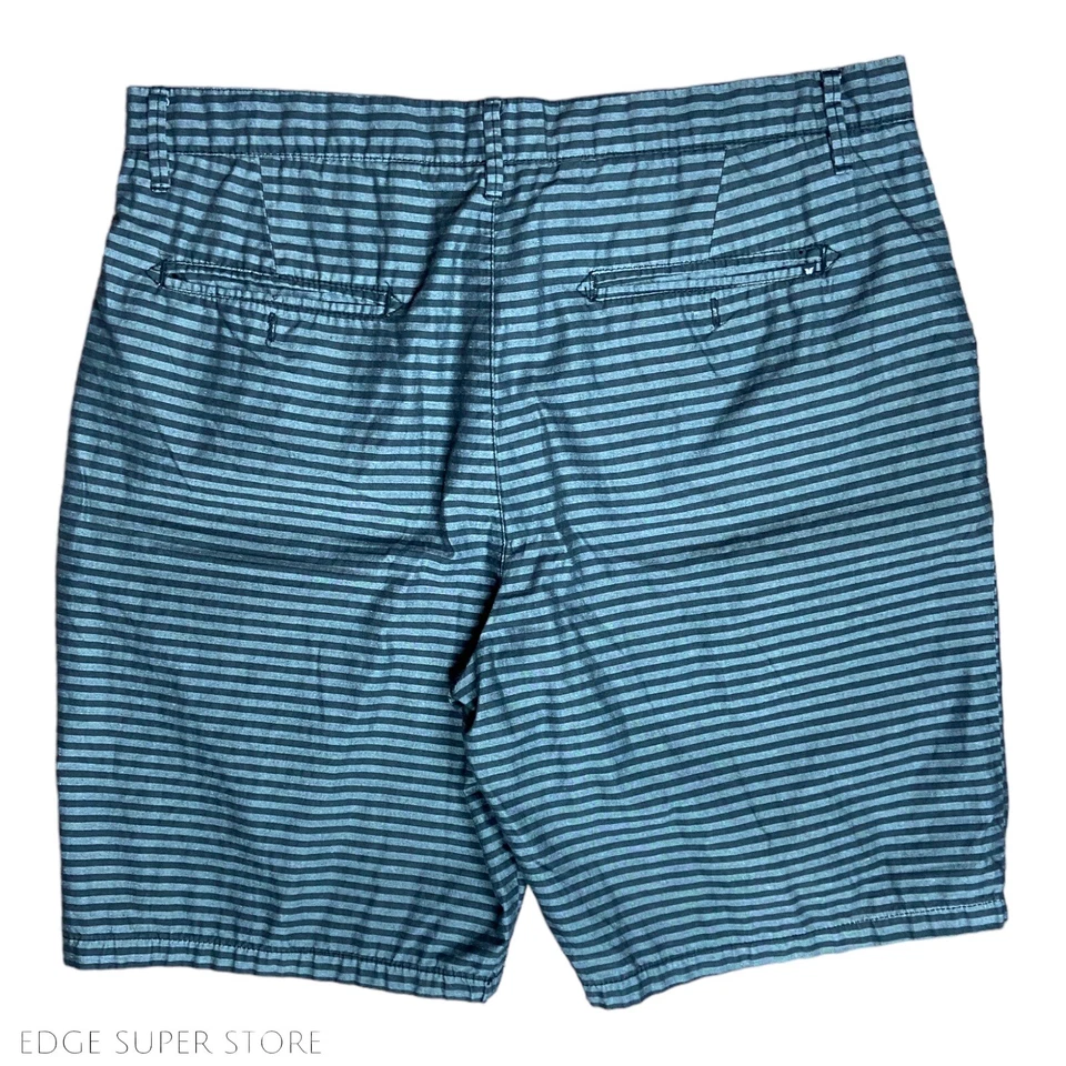 Hurley Dark Gray Black Striped 9” Inseam Chino Skateboard Bermuda Shorts Size 36 - Image 4 of 4