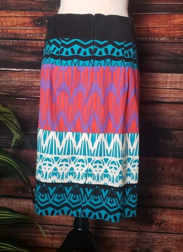 Plenty By Tracy Reese Skirt Size 10 Anthropologie Pencil Boho Geometric Stretch - Picture 2 of 9