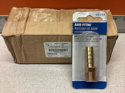 Brass Hose Barb to Male Pipe Thread 3/8'' ID Hose x 1/4'' MNPT Fitting *Pack of 10