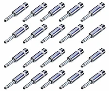 (20 PACK) REAN / NEUTRIK NYS224 1/4" Mono Male Cable Mount Plug - Nickel Plated