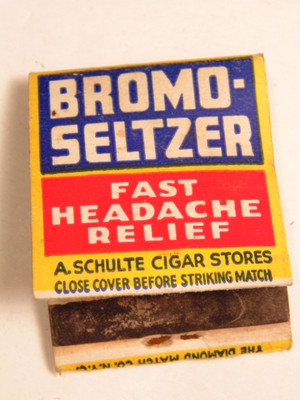 Vintage advertising matchbook promoting Bromo Seltzer