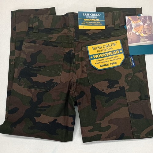 Boys Bass Creek Outfitters Jeans Boys 6 Camo Workwear Adjustable Waistband - Picture 1 of 9