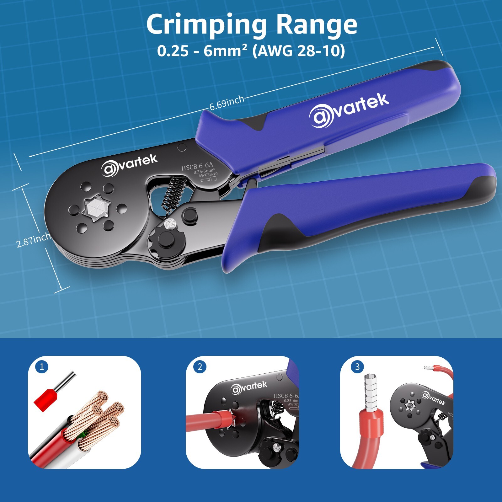 2000pcs Cable Wire Electrical Terminals Ferrule Crimper Plier Crimping