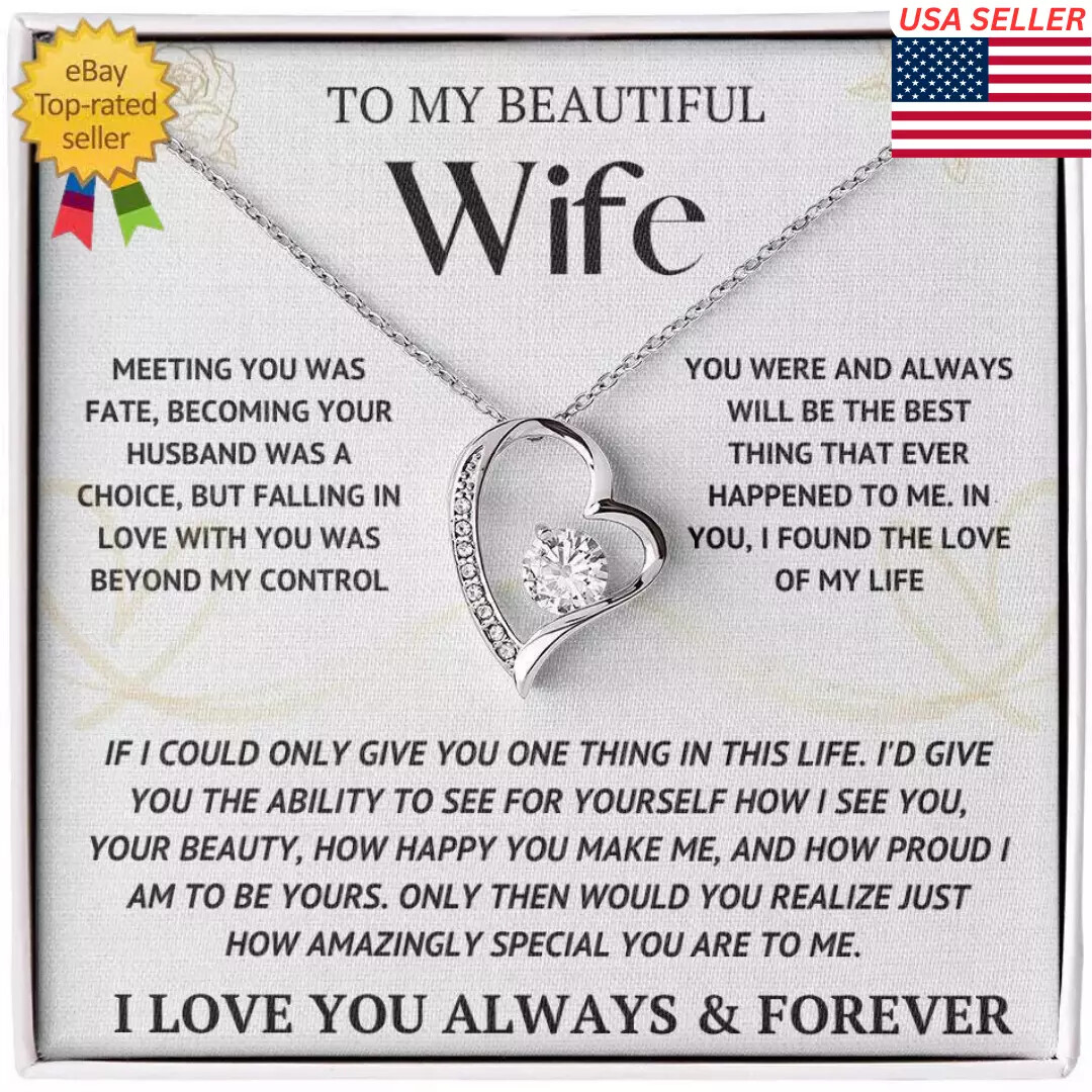 Collar personalizado para mi esposa, regalos de Navidad para mujer, regalo de aniversario para esposa