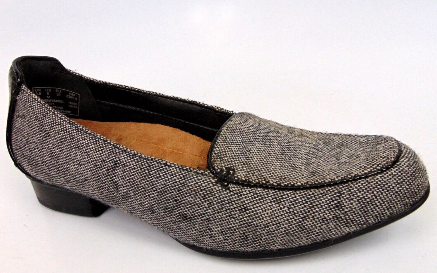 Mocassini Clarks Artisan donna Keesha Luca slip on grigio tweed décolleté taglia 6 0 med