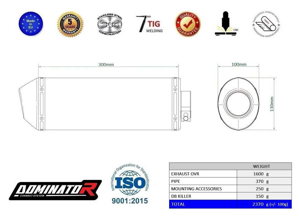 Silenciador de escape OVR DOMINATOR se adapta a KTM 690 DUKE 2012-2018 Foto 2 de 2