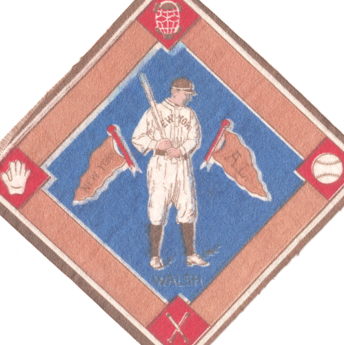 C1914 NY New York Yankees Jimmy Walsh Baseball Tobacco Felt B18 Blanket Blue Tan