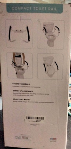 VIVE LVA1055 Adjustable Grab Bar - Compact Toilet Safety Handrail - New! - Picture 2 of 6