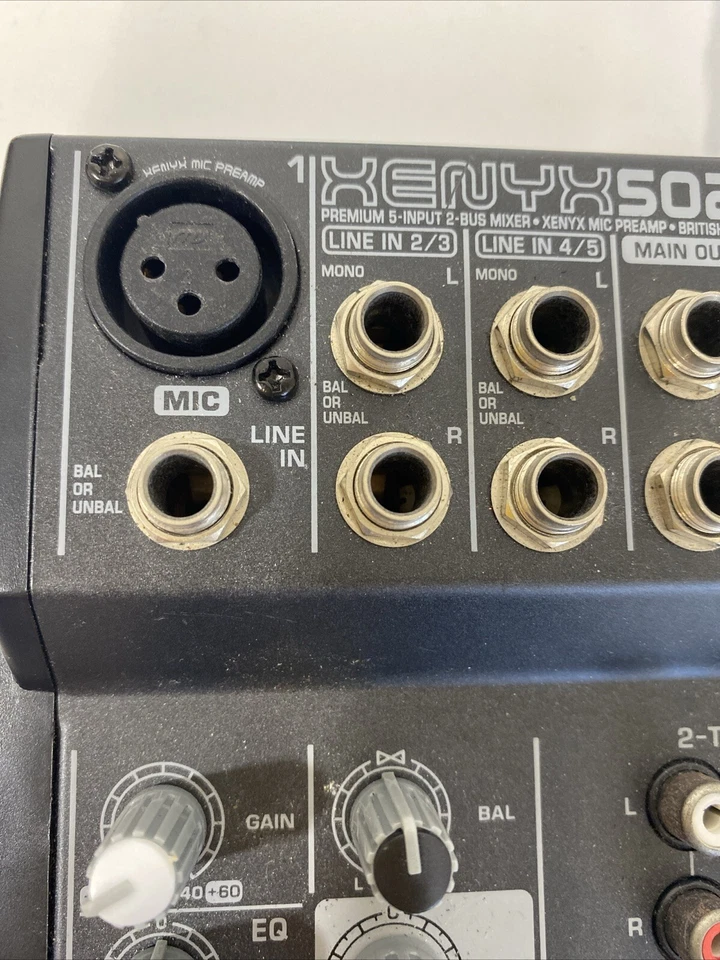 Behringer Xenyz 502 5-Input 2 Bus Mixer Mic Preamp British EQ Console No Cord - Image 3 of 4