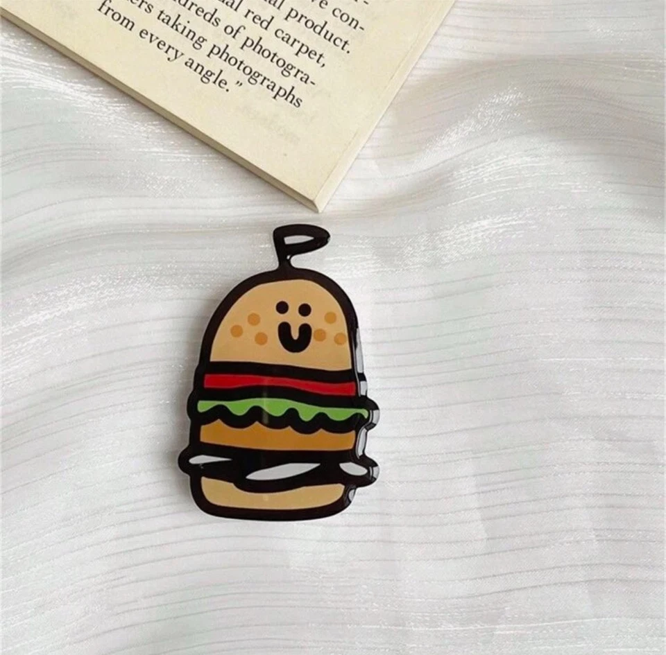 2 Piezas PopGrip Plegable Pop-up para iPhone Samsung Socket - Linda Hamburguesa de Papas Fritas 🍔 Foto 2 de 4