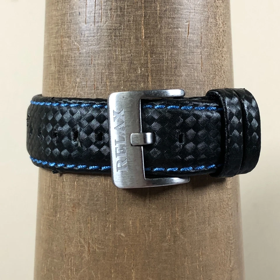 Tommy Bahama Relax Men RLX1107S301 Black Leather Quartz Analog 42mm Watch 8" - Image 4 of 4