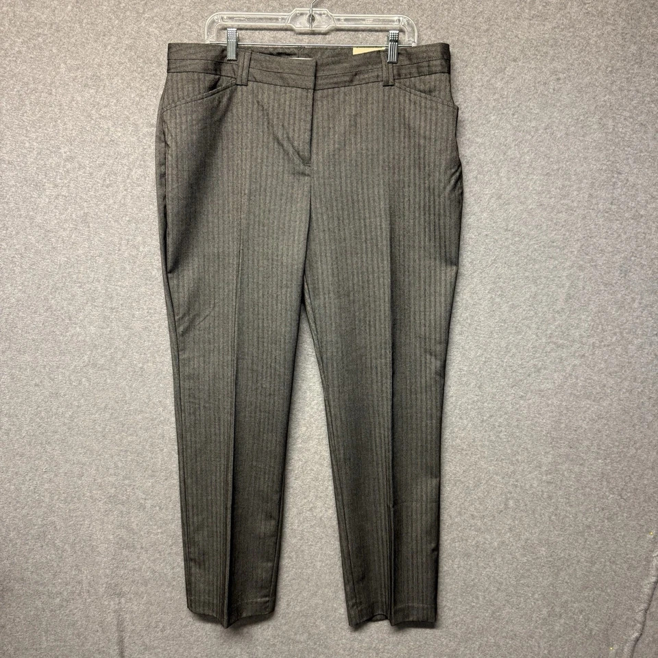 Van Heusen Bass Pants Lot Of 2 Sz 16 Black Gray Stripe Pockets Plus Size Womens - Image 2 of 4