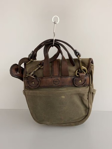 FILSON Shoulder Bag Canvas Plain Khaki W21 H24.5 D8 Used C - Picture 3 of 6