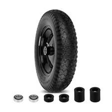 4.80/4.00-8" Flat Free Wheelbarrow Tire and Wheel, 14.5" Universal Fit Solid ...