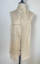 LUXURIOUS UNBRANDED pure Cashmere Scarf In Beige 77"/7" Ex.con
