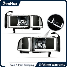 Dimflux Led Drl Headlights Assembly For 94-01 Dodge Ram 1500 2500 3500 No Sport