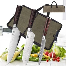 Stainless Steel Santoku Utility Paring Knife Set 5PCS Chef Knives