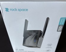 Rock Space 12Mbps WiFi Repeater AC1200 WiFi Range Extender Black NEW