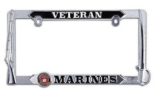 U.s. Marine Corps Veteran - Usmc All Metal License Plate Frame