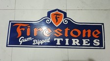 FireStone Tires  Porcelain Enamel Heavy Metal Sign 28 x 12 Inches