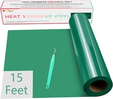 HTVRONT HTV Vinyl Rolls Heat Transfer Vinyl - 12 x 15ft Green HTV Vinyl for