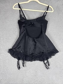 Victoria's Secret 36C Sexy Little Things Babydoll W Garter Belt Black