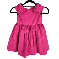 Girl Sz 3T Sugar Plum Bow Silk Dress by Janie and Jack Pink