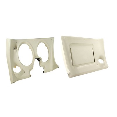 Lower Dash Pad Pair - White - W/O Lower AC Vent Cutout for 1977 C3 Corvette