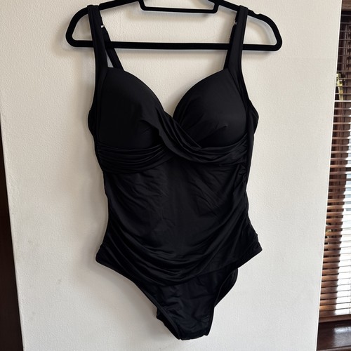 M&S Badeanzug schwarz Größe 18 Bauchkontrolle gepolstert